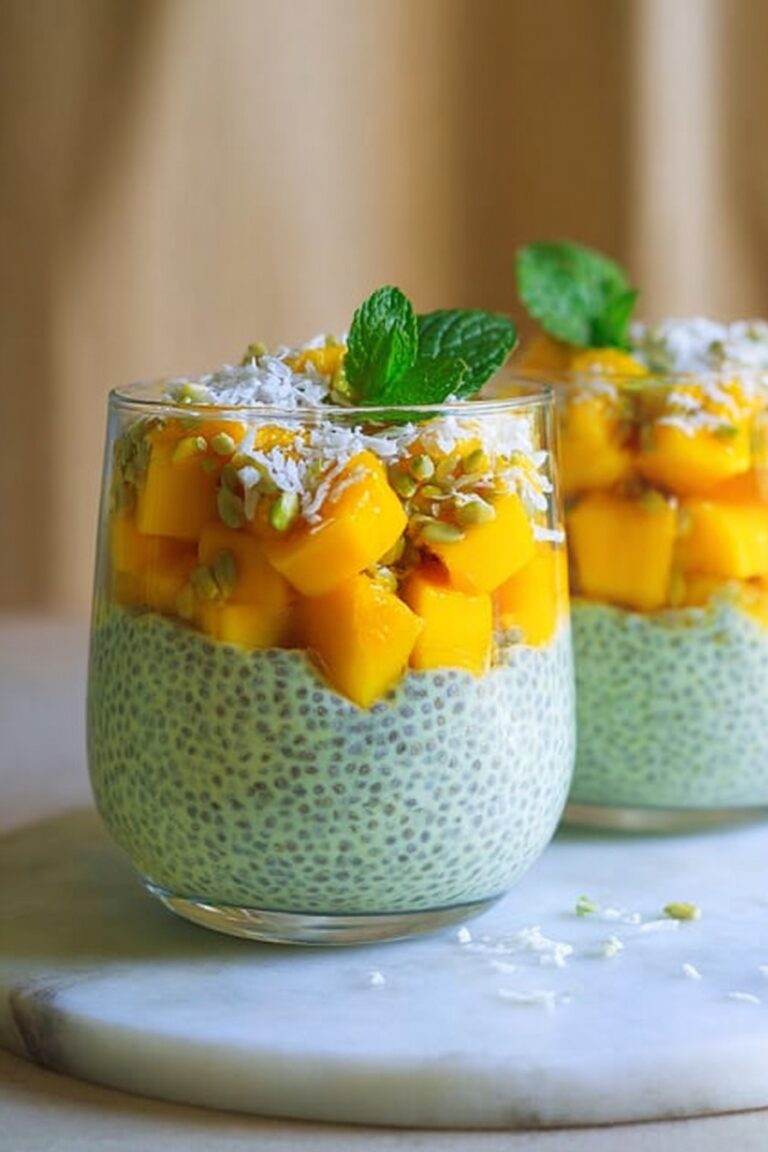 Vegan Matcha Mango Chia Pudding Recipe