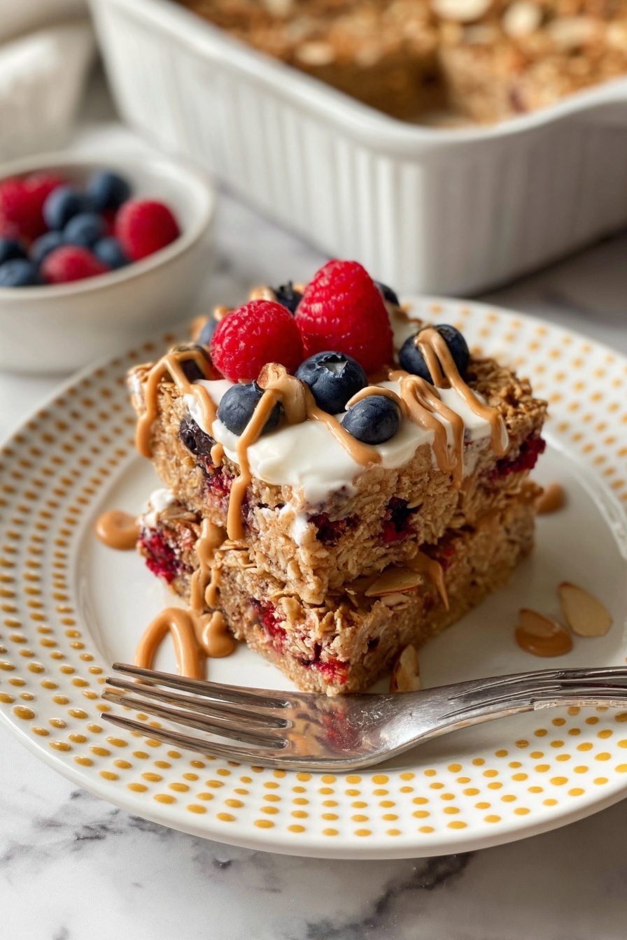 Peanut Butter and Jelly Baked Oatmeal Recipe - Serving