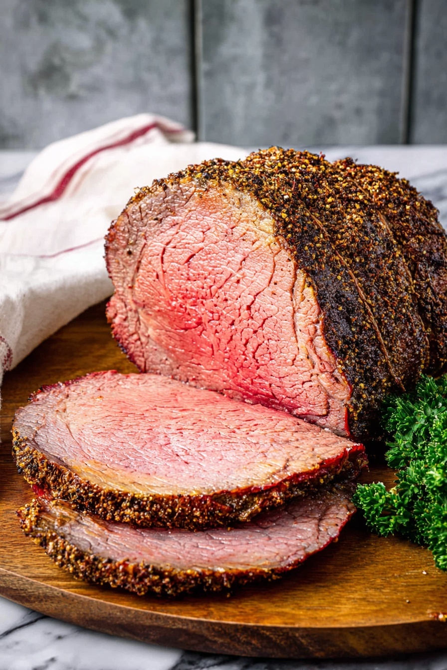 Herb Rubbed Bottom Round Roast Beef Recipe - Serving