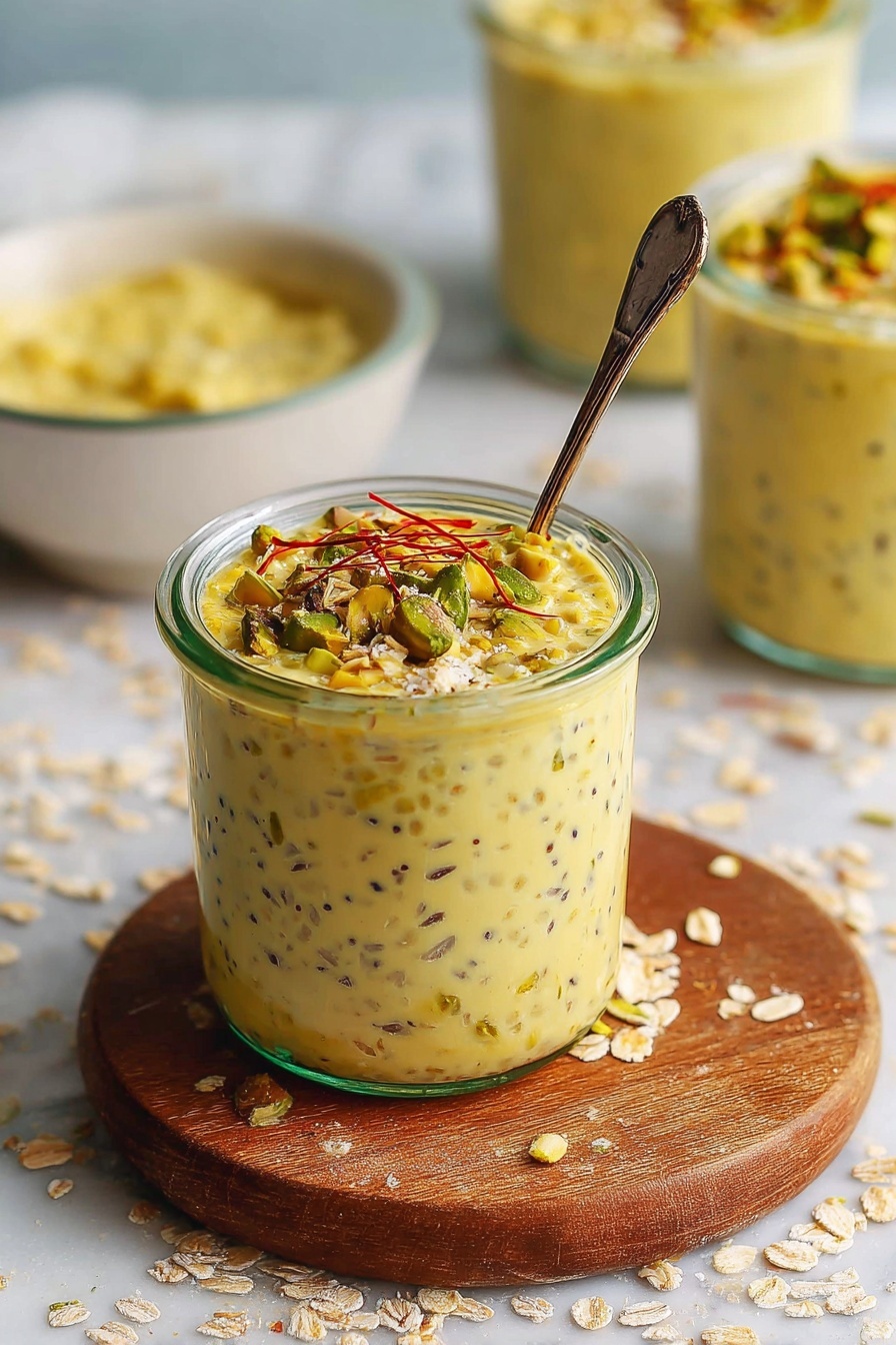 Indian Overnight Oats with Pistachios Recipe - Serving