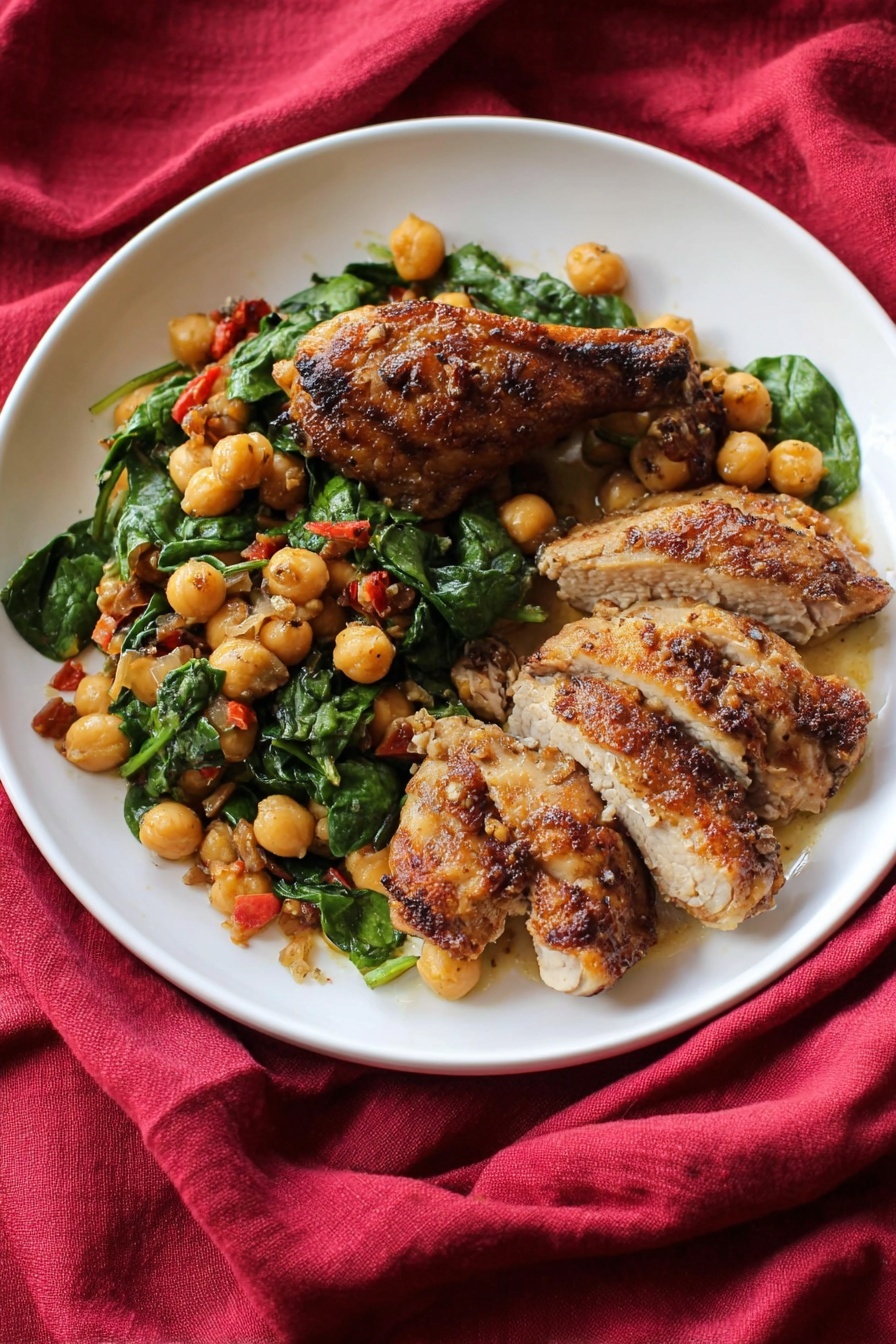 Spicy Chickpeas with Tomatoes and Spinach Recipe - Serving