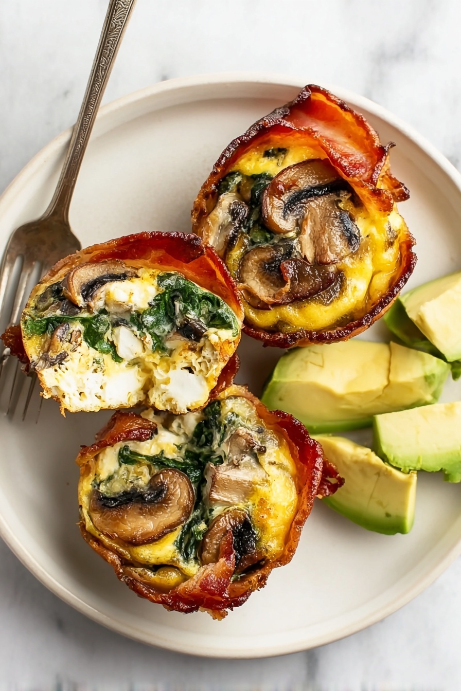 Mushroom Spinach Bacon Egg Cups Recipe - Serving