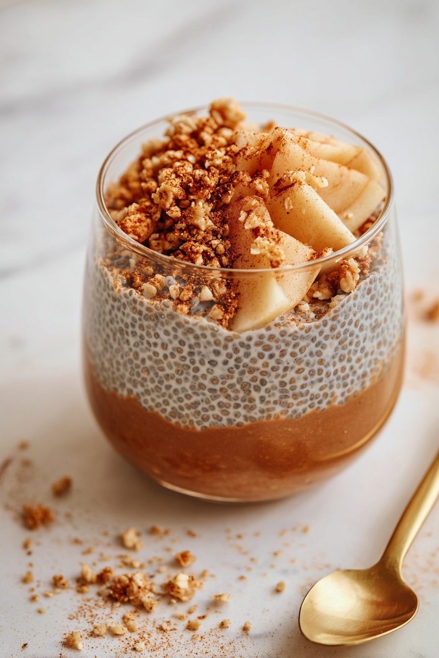 Apple Cinnamon Chia Pudding with Fruit Crumble Recipe - Serving
