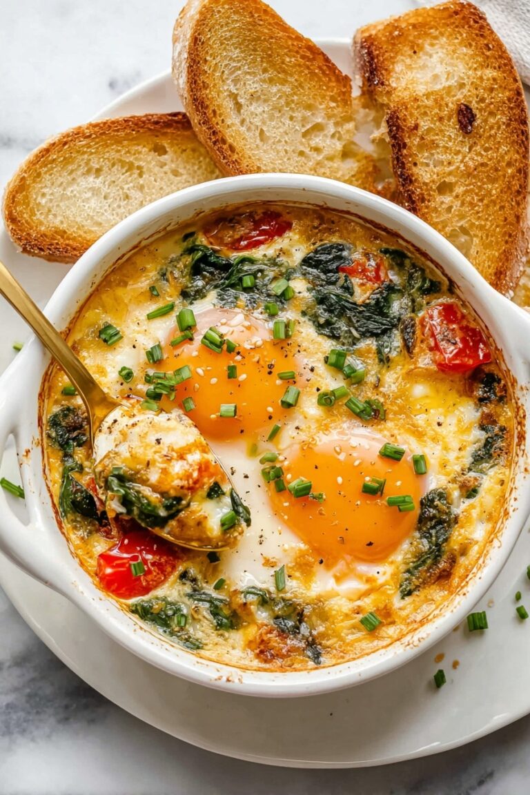 Baked Feta Eggs with Tomatoes Recipe