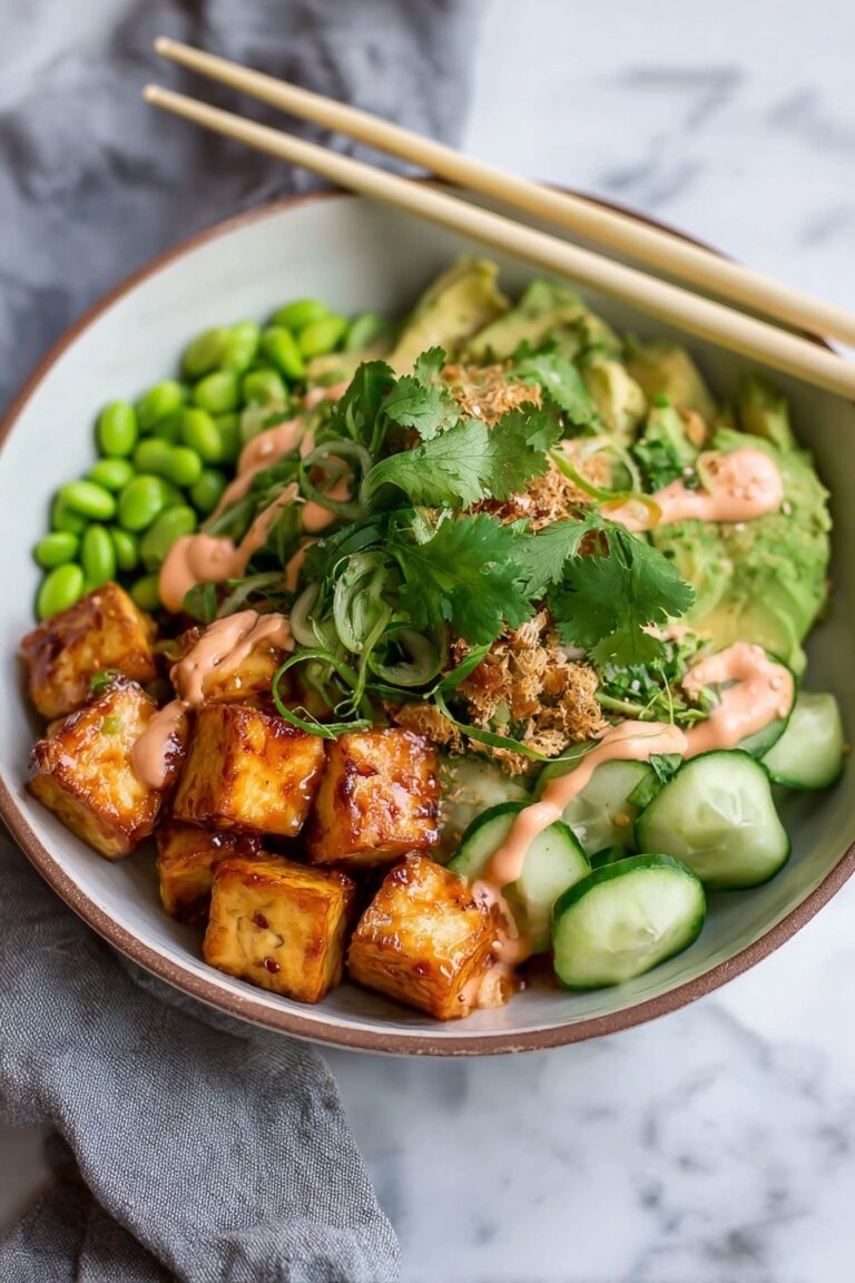 Sticky Glazed Tofu Bowls with Yum Yum Sauce Recipe