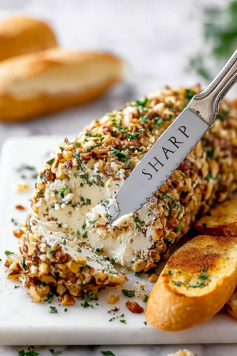 Herb Garlic Cheese Log with Pecan Coating Recipe