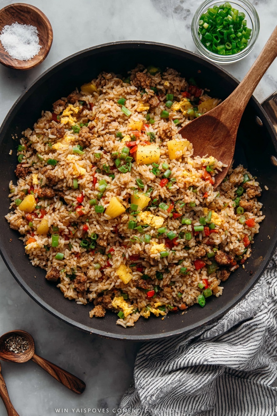 Leftover Ham Pineapple Fried Rice Recipe - Serving