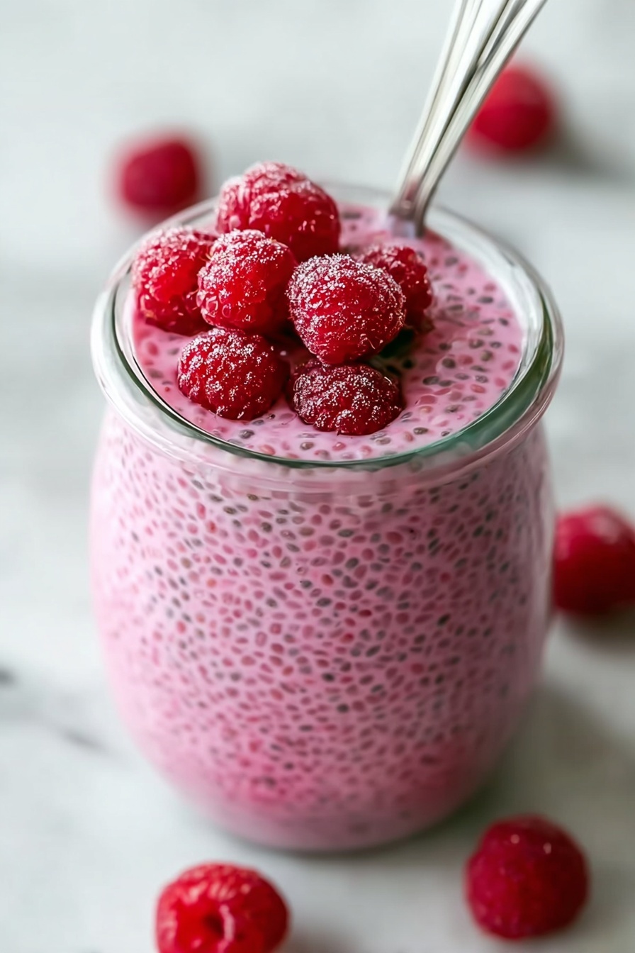 Raspberry Chia Pudding with Maple Syrup Recipe - Serving