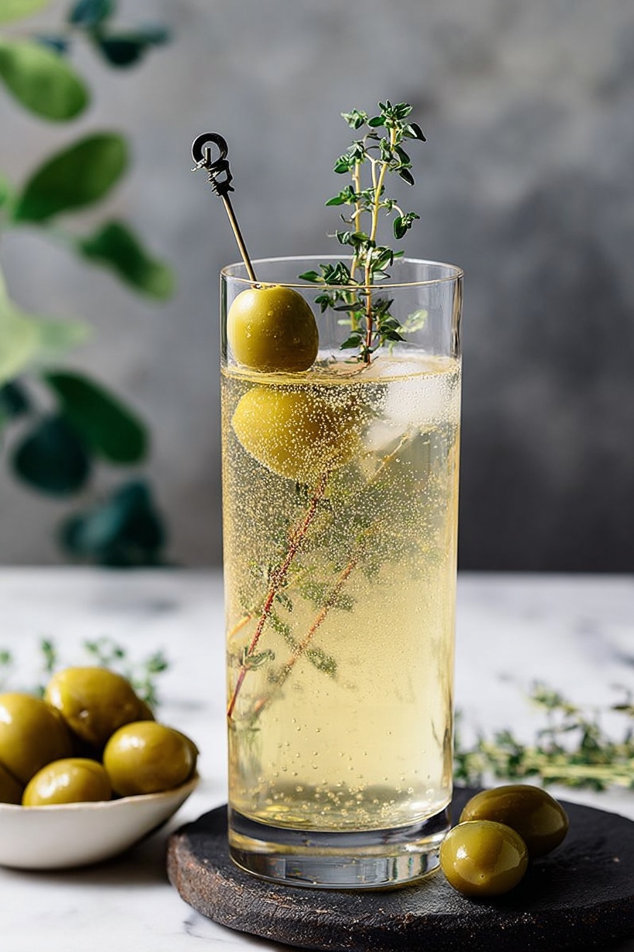 Dirty Spritz with Citrus and Olive Brine Recipe - Recipe Step