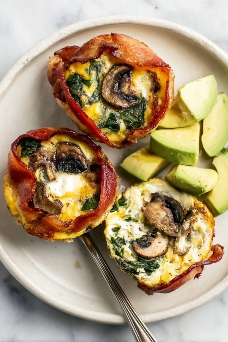 Mushroom Spinach Bacon Egg Cups Recipe
