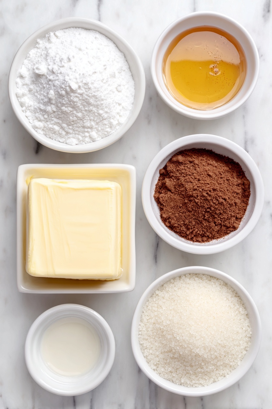 Flat lay of a small square of unsalted butter with a soft texture, a small white ceramic bowl of fine powdered sugar, a small white bowl holding golden honey, a tiny white bowl filled with warm brown ground cinnamon powder, a small white bowl with pale vanilla extract liquid, and a small pinch of coarse salt crystals on the surface, all arranged with perfect symmetry on a clean white marble surface, soft natural light, photo taken with an iPhone, professional food photography style, fresh ingredients, white ceramic bowls, no bottles, no duplicates, no utensils, no packaging --ar 2:3 --v 7 --p m7354615311229779997 - Easy Cinnamon Butter Spread, cinnamon butter spread recipe, quick cinnamon spread, homemade cinnamon butter, tasty breakfast spreads