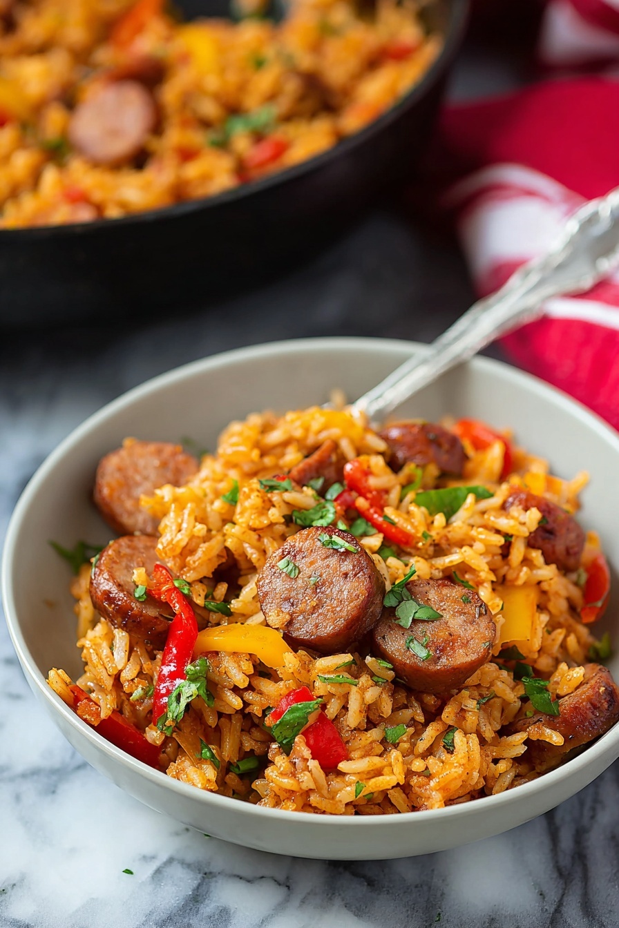 Sausage and Rice Skillet Recipe - Serving