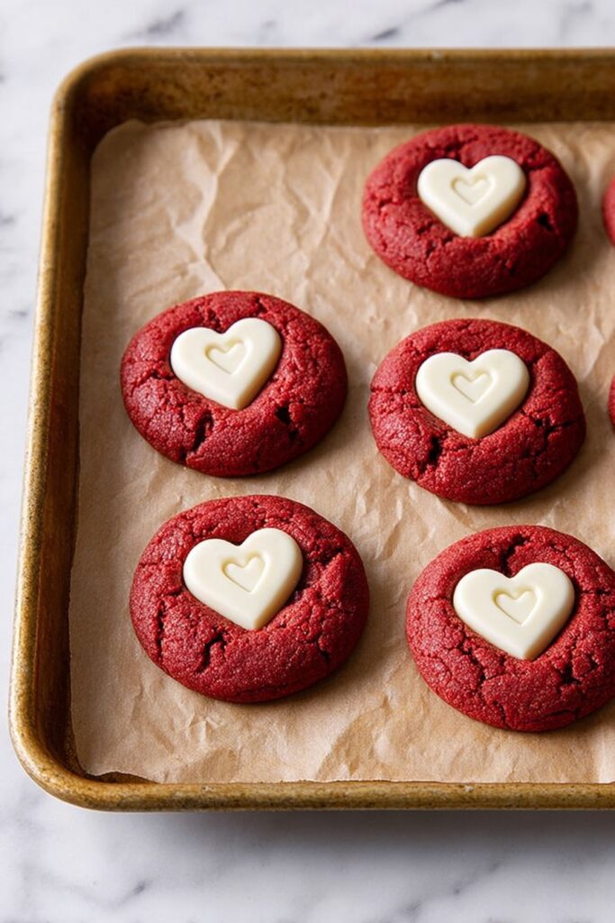 Red Velvet Cookies with White Chocolate Hearts Recipe