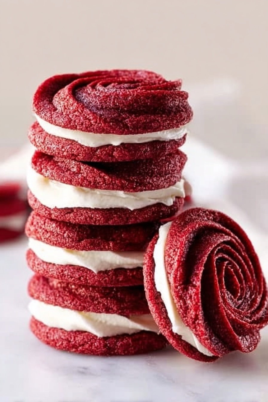 Red Velvet Rose Cookies Recipe - Serving