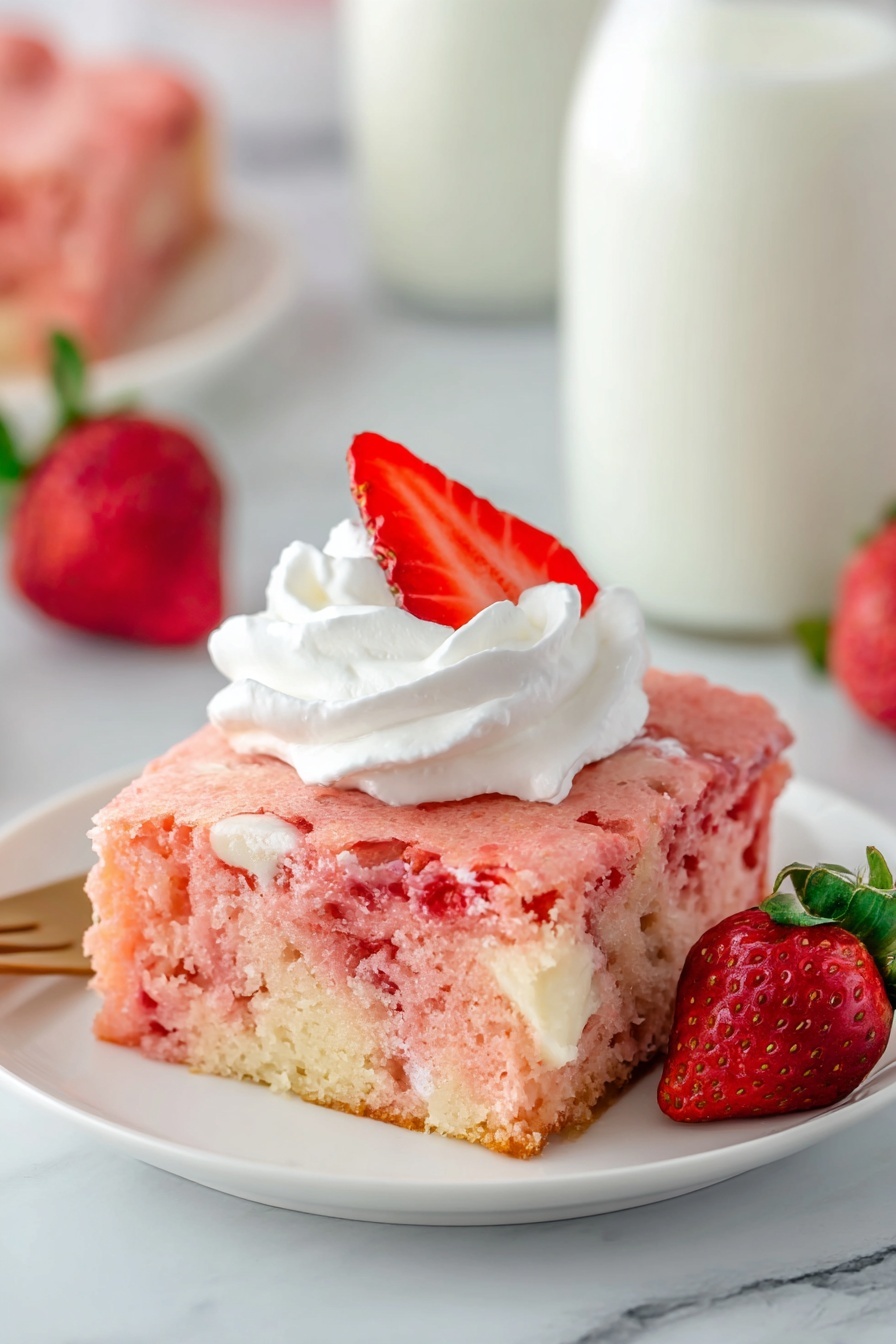 Strawberry Cheesecake Earthquake Cake Recipe - Serving