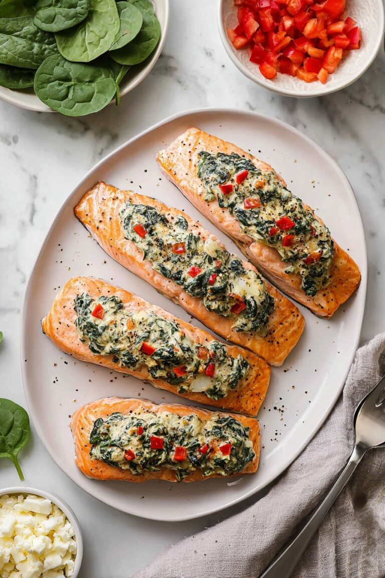 Stuffed Salmon with Spinach and Feta Recipe
