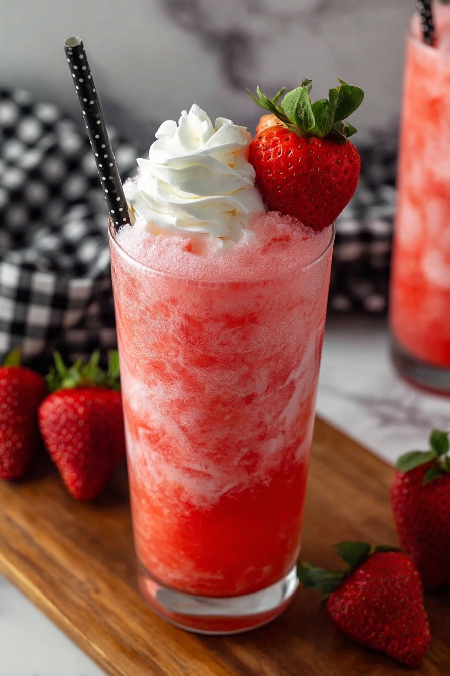 Strawberry Soda with Vanilla Cream Recipe - Serving