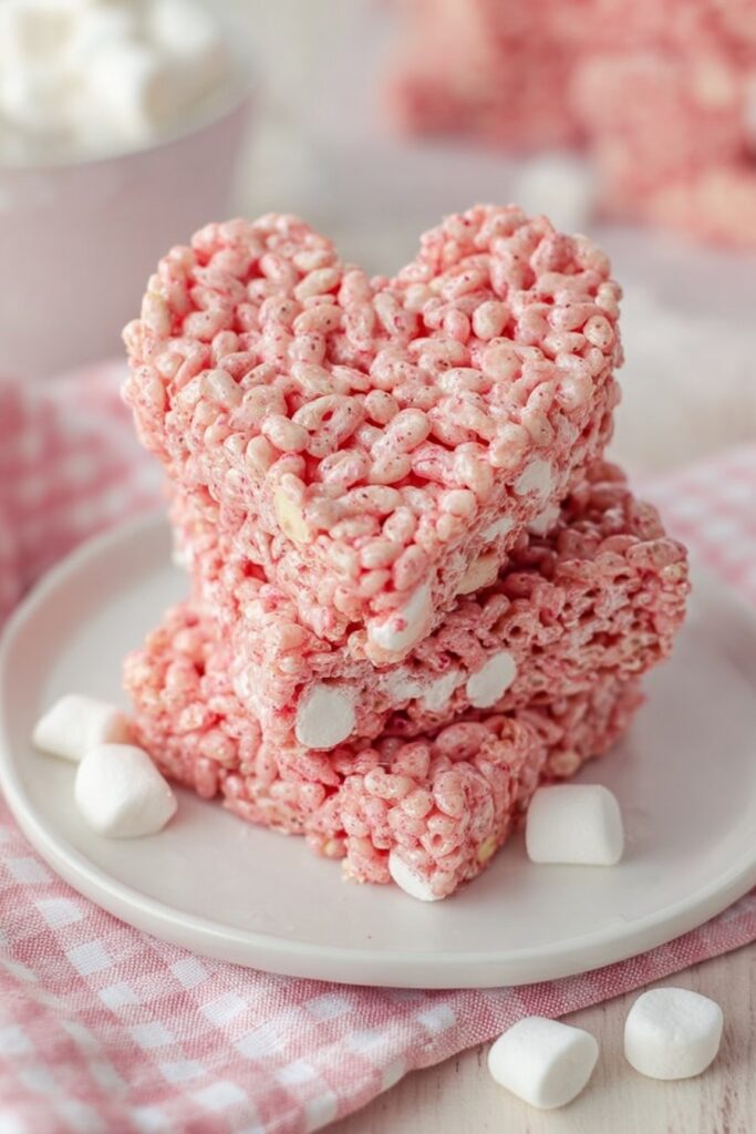 Strawberry Rice Krispie Treat Hearts Recipe