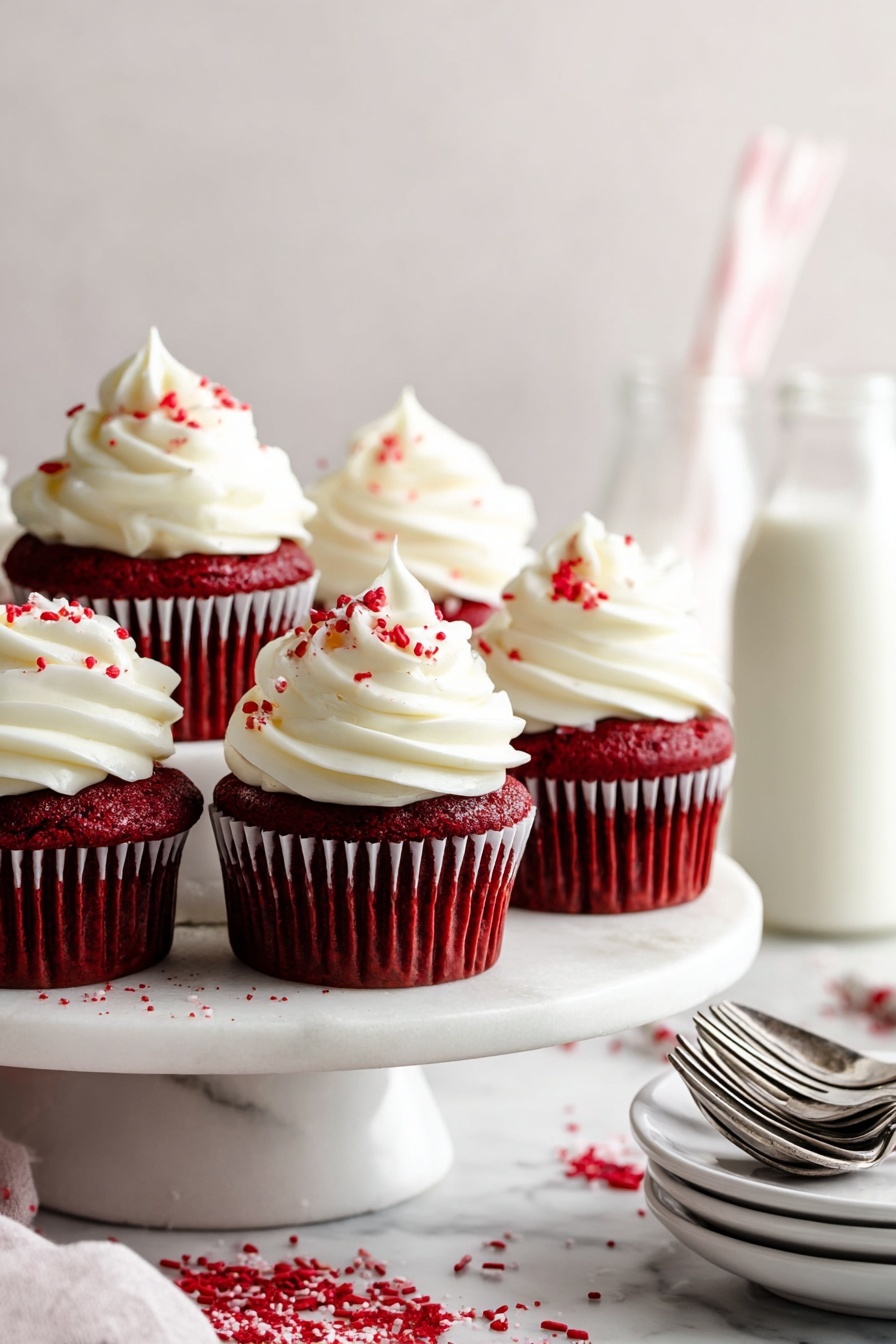 Red Velvet Cupcakes with Cream Cheese Frosting Recipe - Serving