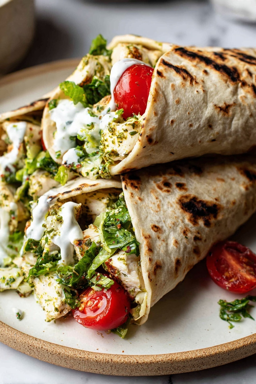 Chicken Pesto Wraps Recipe - Serving