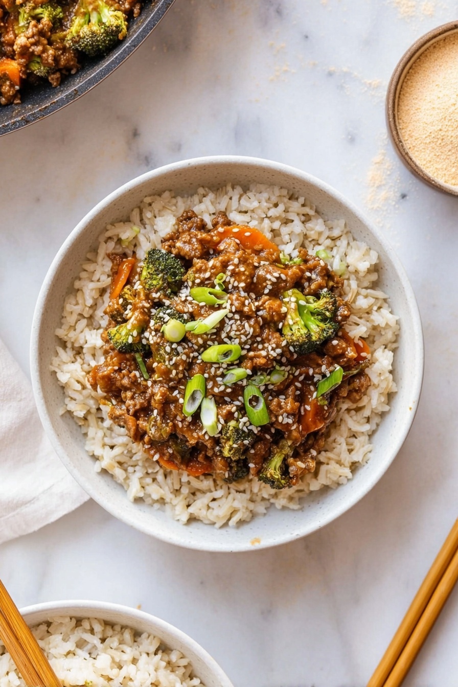 Teriyaki Ground Turkey Bowl Recipe - Serving
