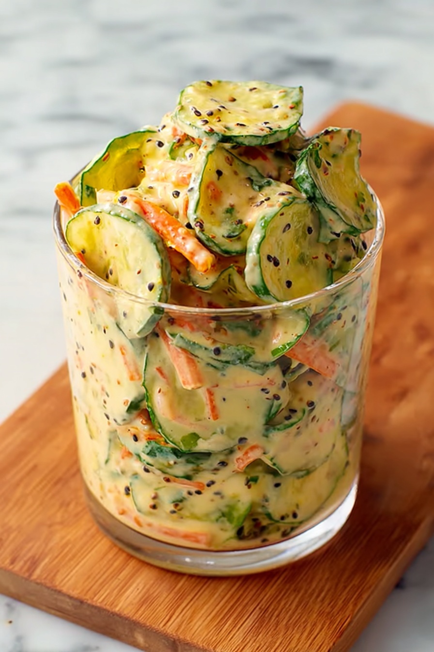 Creamy Asian Cucumber Salad Bowl Recipe