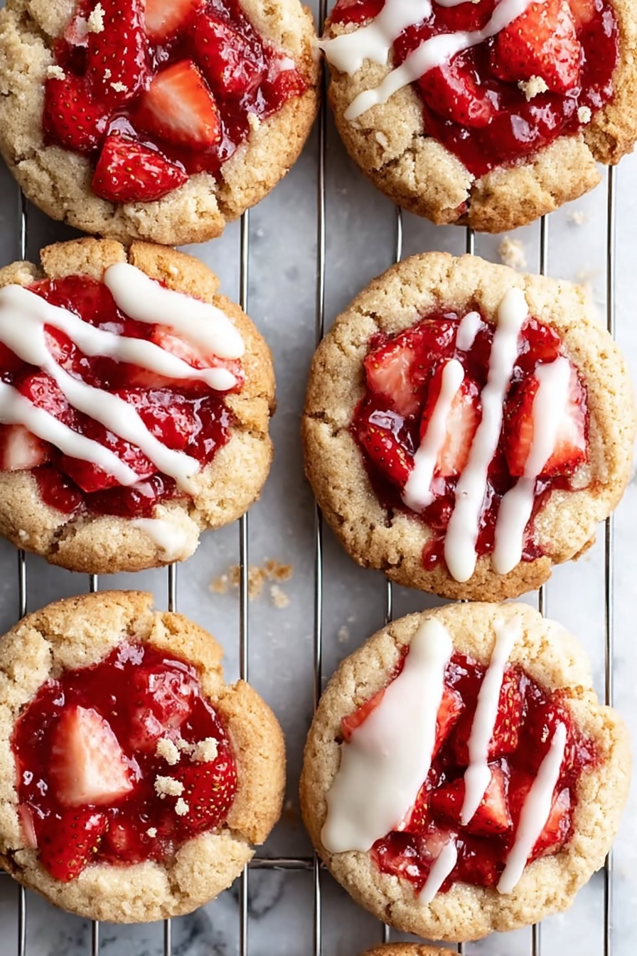 Strawberry Shortcake Cookies with Vanilla Glaze Recipe - Serving